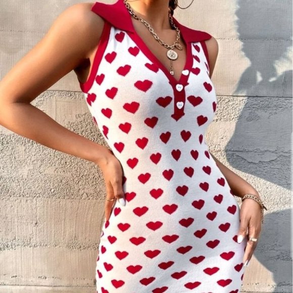 "SPRINKLE ME IN LOVE" heart point sweater dress - Picture 6 of 8